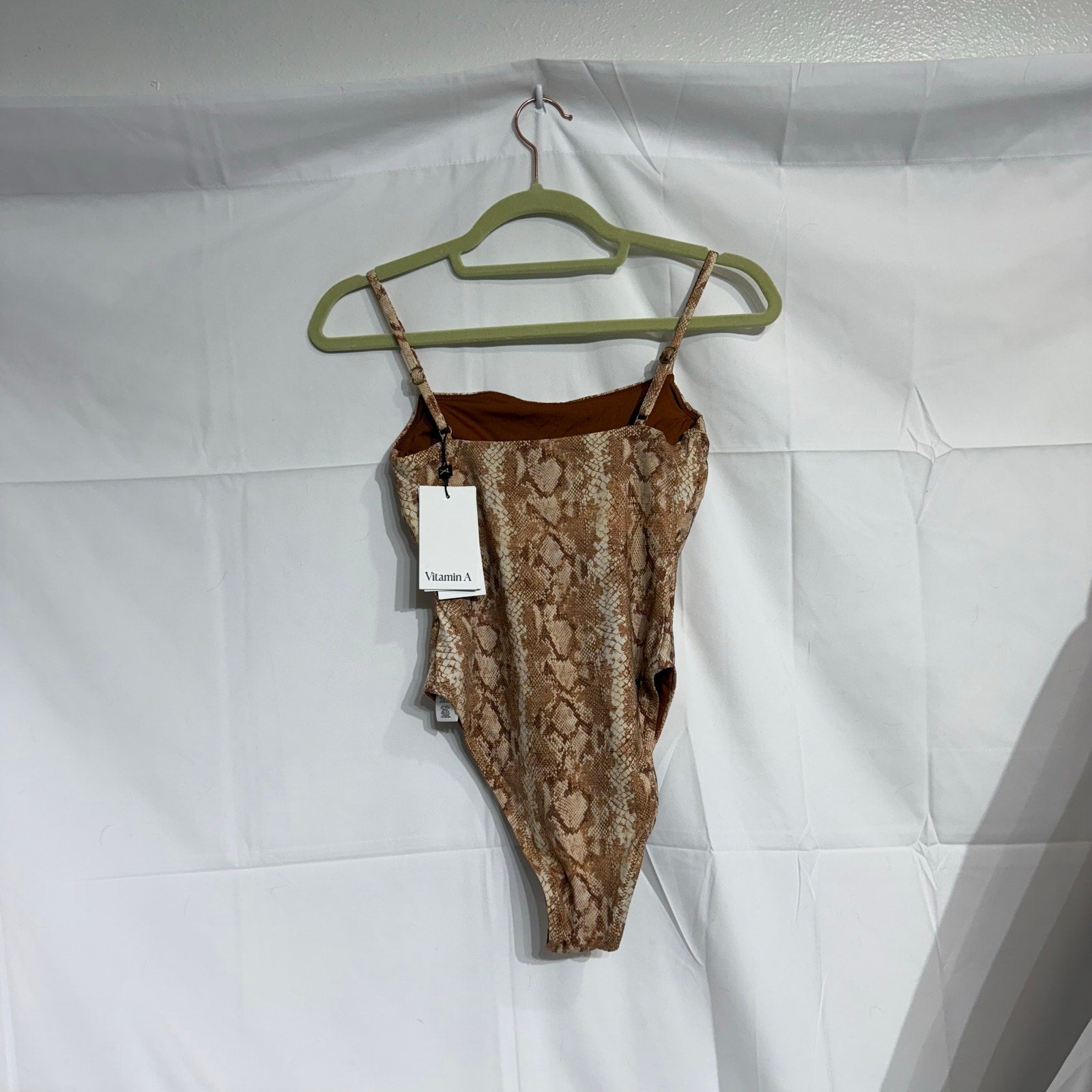 Vitamin A Swim Sand Snake Print Jenna High Leg One Piece  Sz S NWT